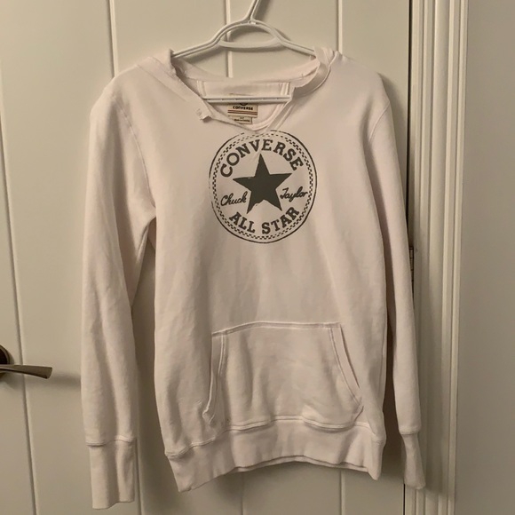 BRAND NEW Soft White Converse Hoodie - Picture 1 of 11